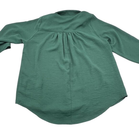 Jodifl Women Green Long Sleeve Blouse M 58% Polyester 38% Rayon 4% Spandex - Picture 5 of 5